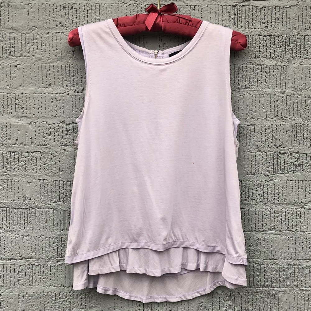 J Crew Sleeveless Top-Two Layers-Ruffle-Purple-SzS